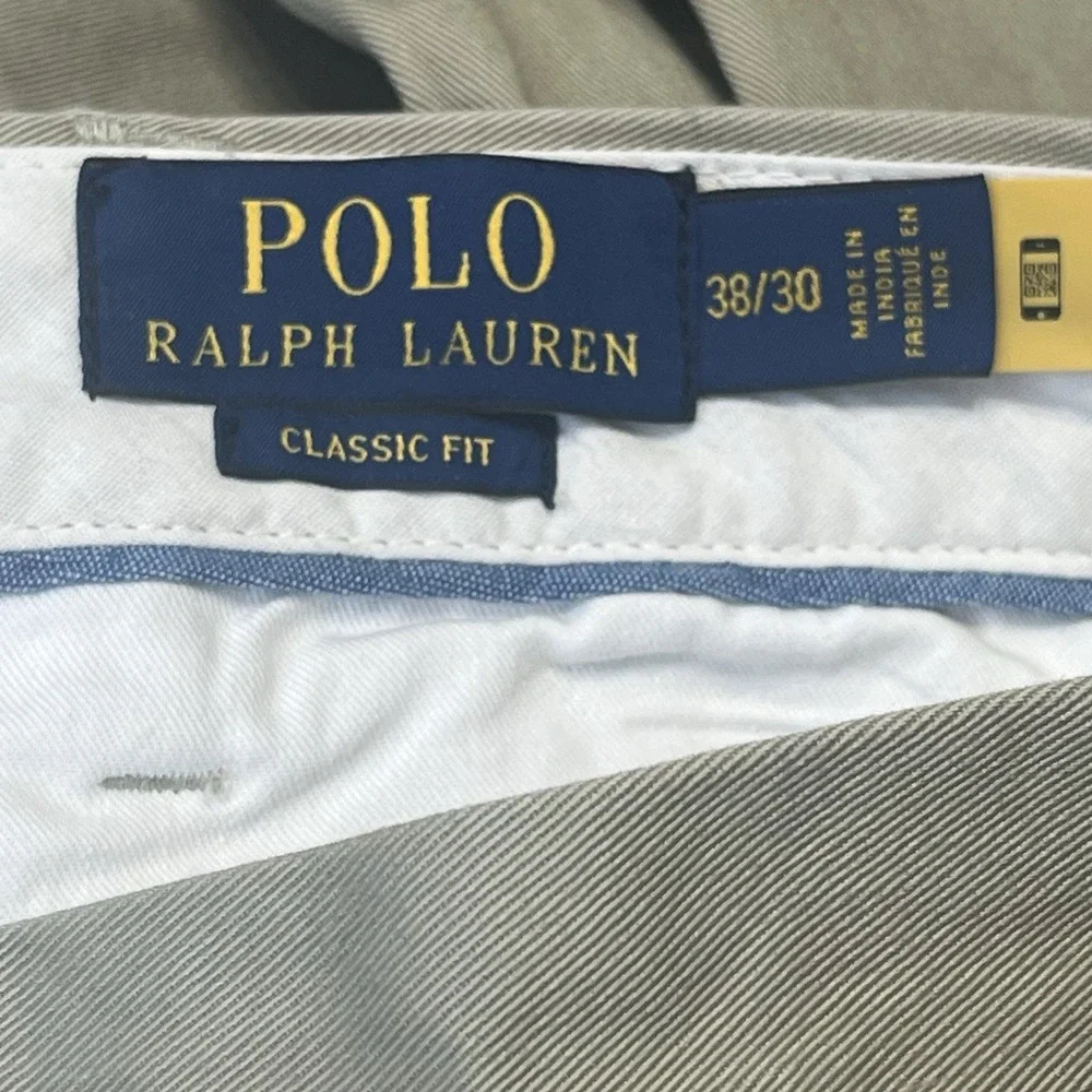 POLO RALPH LAUREN Men's Classic-Fit Flat‎ Front Chino Khaki Pants 38x30 NWT